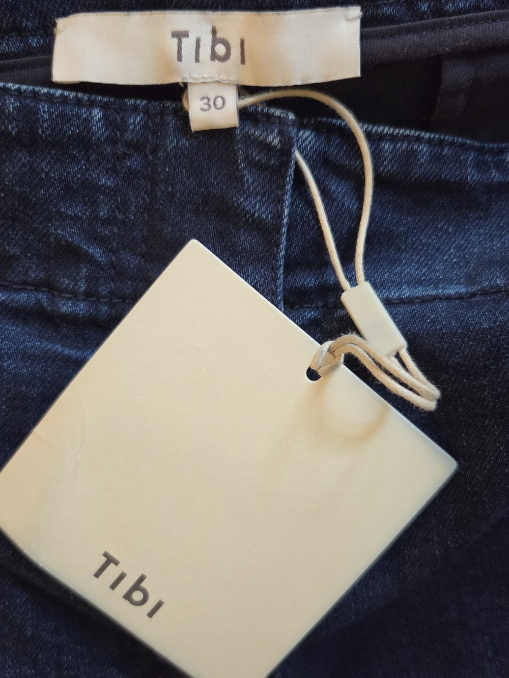 NWT Tibi Fall Denim Classic Indigo Barry Jeans Flared Leg Japanese Denim Size 30 - Picture 5 of 10